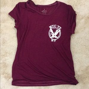 Maroon American Eagle Tee